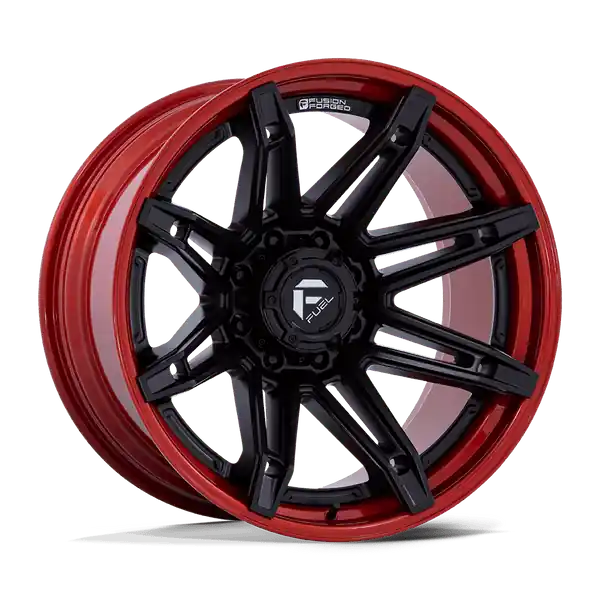 Affaire À Saisir Fuel 1PC Fc401 Brawl 24x12 6x139.7 -44 106.1 Matte Black With Candy Red Lip