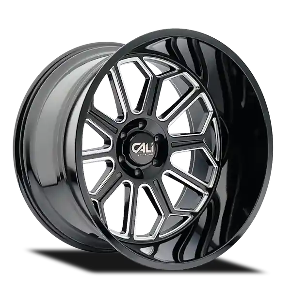 Cali Off-road Auburn 9117 24x14 6x139.7 -76 106 Gloss Black Milled Gros Lot
