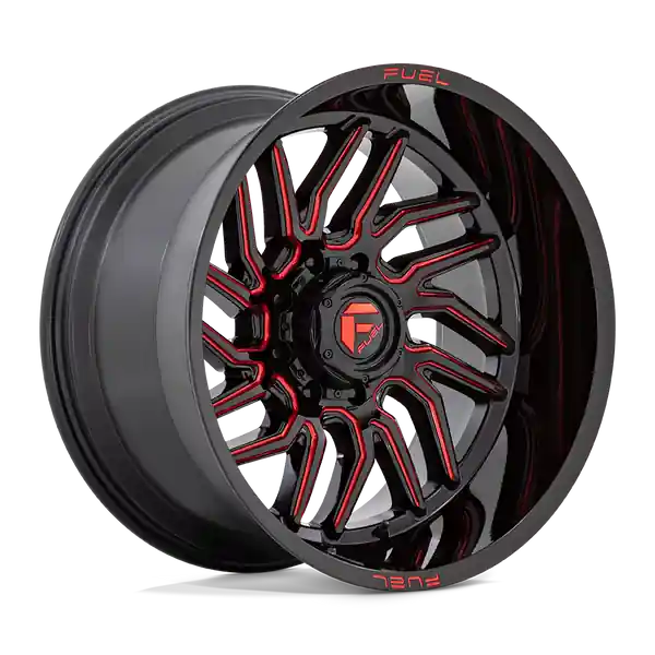 Vente Flash Fuel Off-Road D808 Hurricane 20x9 8x180 1 124.2 Gloss Black Milled Red Tint