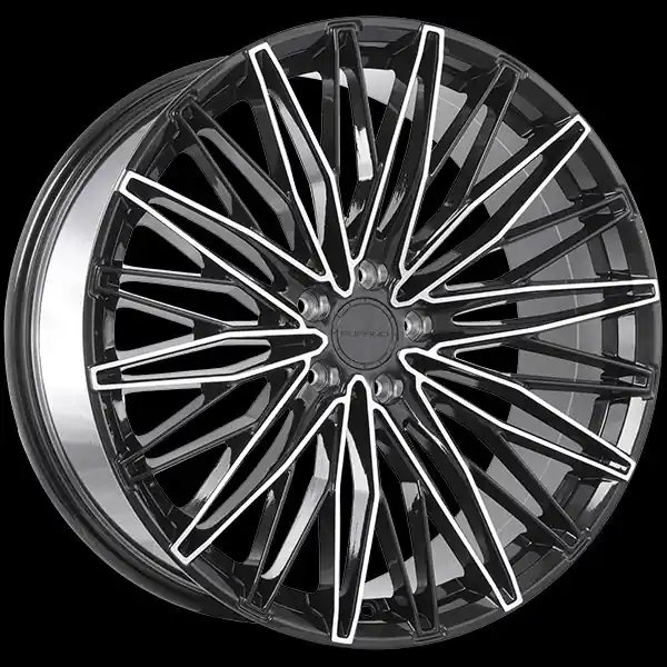 Ruffino Stellare 20x9.0 5x112 35 66.6 Gloss Black - Machined Face Bon Marché
