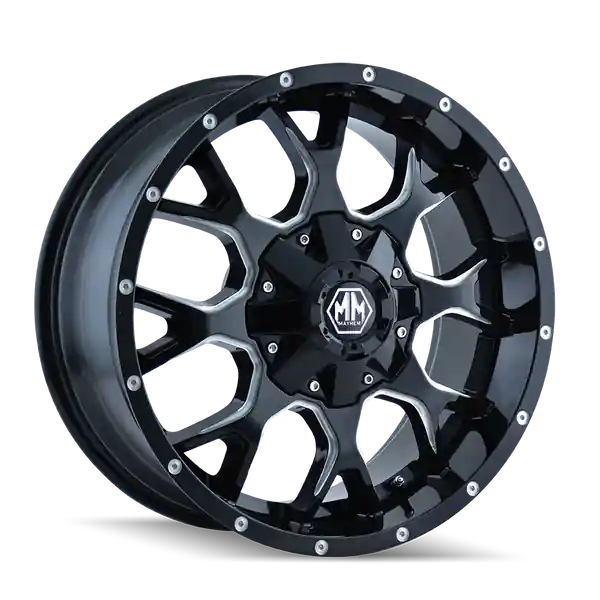 Achetez Aujourd’hui Mayhem Warrior 8015 18x9 6x120 6x139.7 18 78.1 Black / milled Spokes