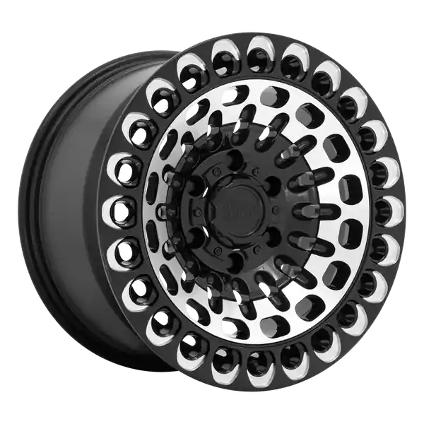 Black Rhino Labyrinth 17x9.5 6x114.3 12 76.1 Gloss Black With Machined Face & Milling Offre Exclusive