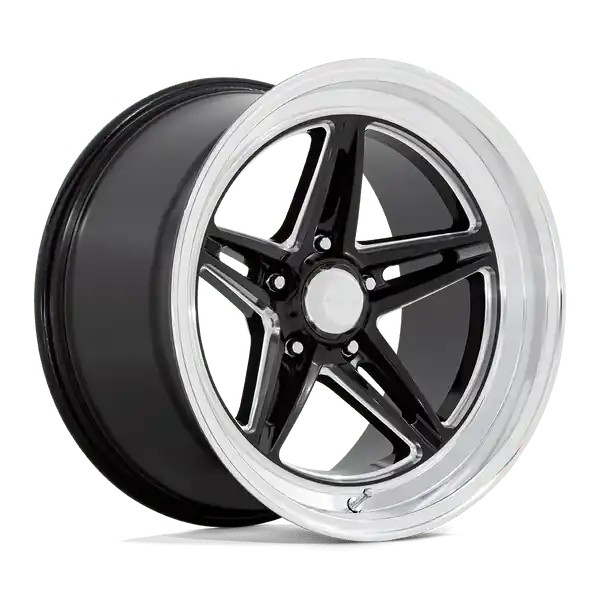 American Racing Vintage Vn514 Groove 18x8 5x127 0 78.1 Gloss Black Milled With Diamond Cut Lip Prix Promo