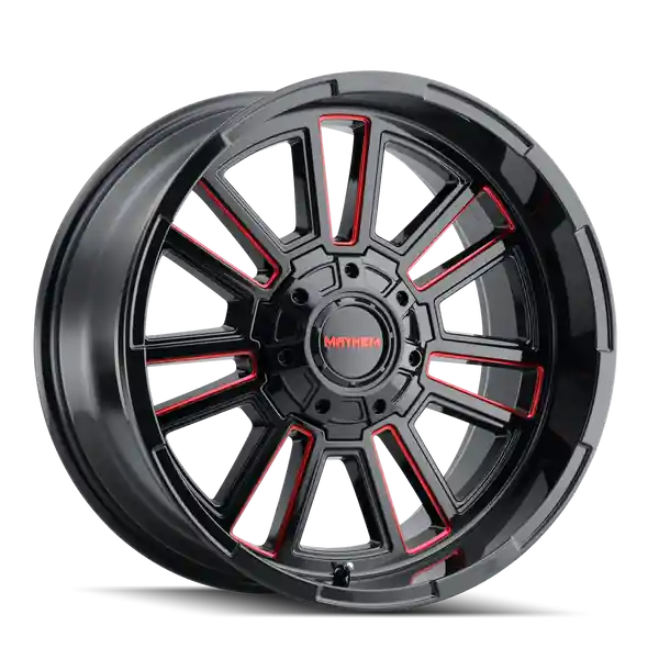 Achetez Aujourd’hui Mayhem Apollo 8115 20x10 6x135 6x139.7 -19 106 Gloss Black Milled Prism Red