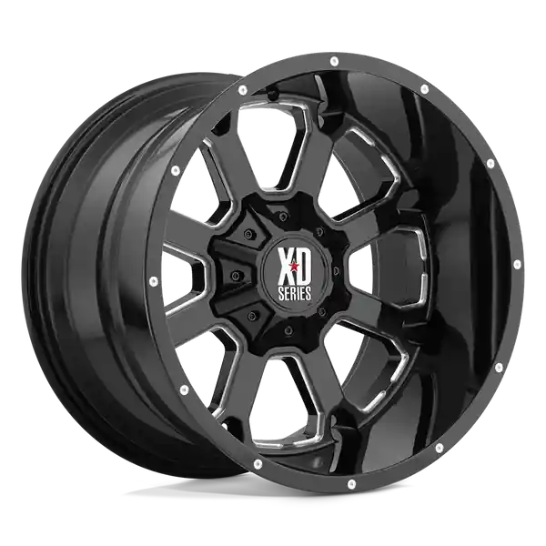 XD Wheels Xd825 Buck 25 20x9 5x127 / 5x139.7 0 78.1 Gloss Black Milled Gros Lot