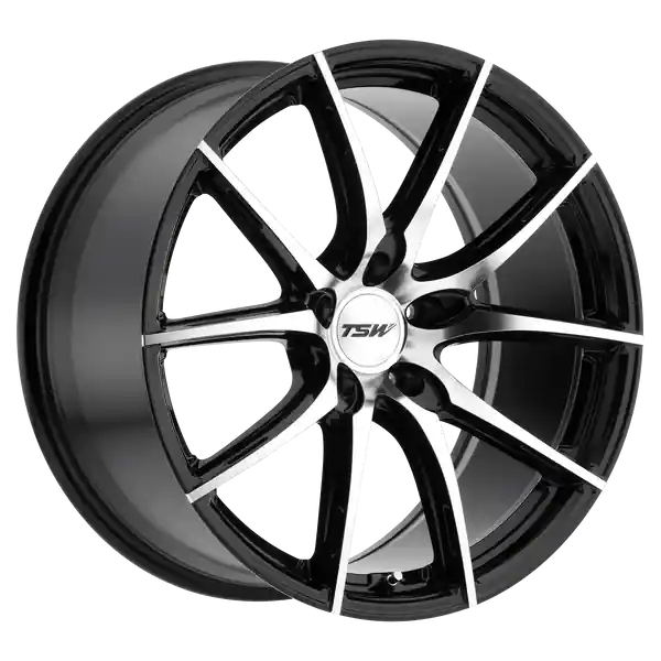 TSW SPRINT 19X8.5 5X112 32 72.1 GLOSS BLACK W/ MIRROR CUT FACE Satisfait Ou Remboursé