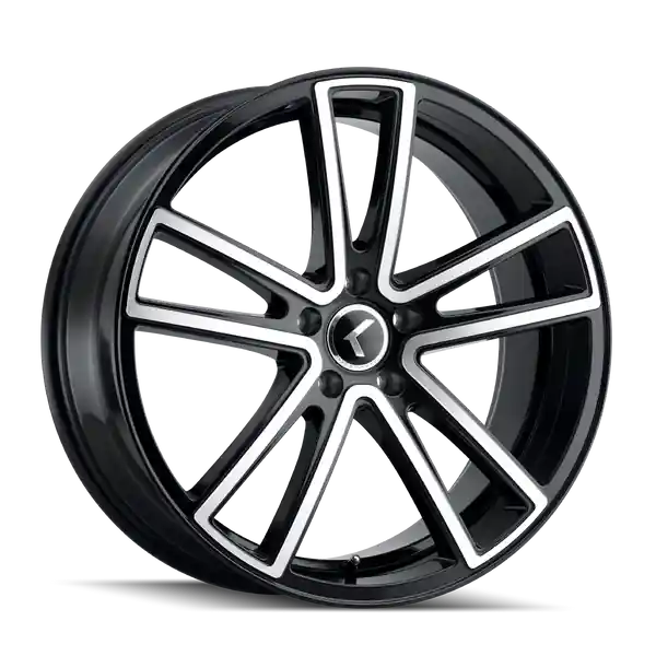 Kraze Lusso Kr190 17x8 5x120 38 74.1 Gloss Black Machined Populaire