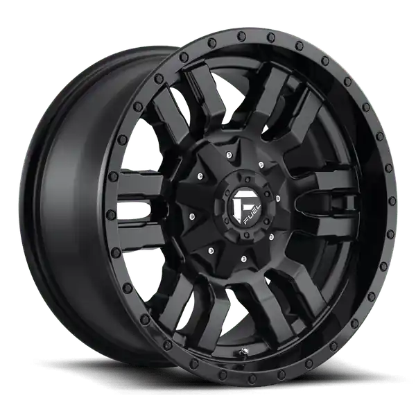 Fuel 1PC D596 Sledge 22x10 6x135 / 6x139.7 10 106.1 Matte Black Gloss Black Lip Achat Immédiat