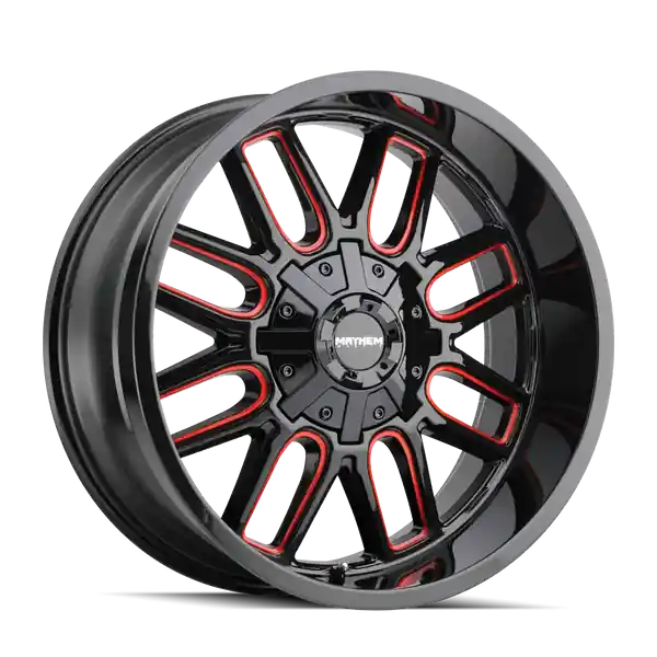 Mayhem Cogent 8107 20x10 8x165.1 8x170 -19 130.8 Black W / prism Red Promotion Saisonnière