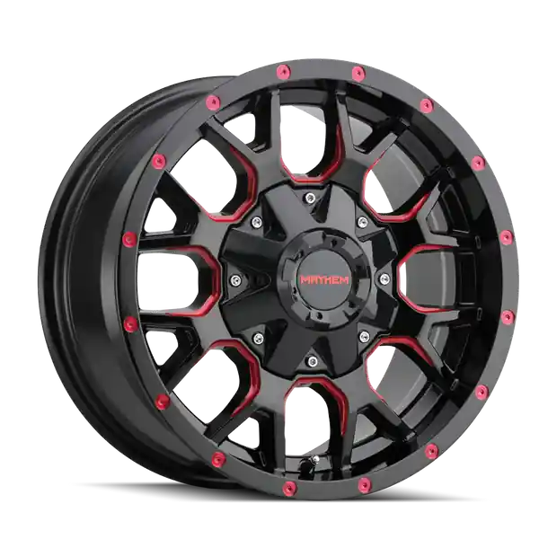 Mayhem Warrior 8015 20x9 6x135 6x139.7 0 106 Black W / prism Red Achetez Aujourd’hui