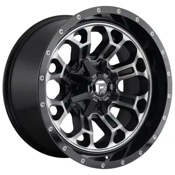 FUEL OFF-ROAD D561 CRUSH 17X9 5X139.7 / 5X150 -12 110.1 GLOSS MACHINED DOUBLE DARK TINT Tendance
