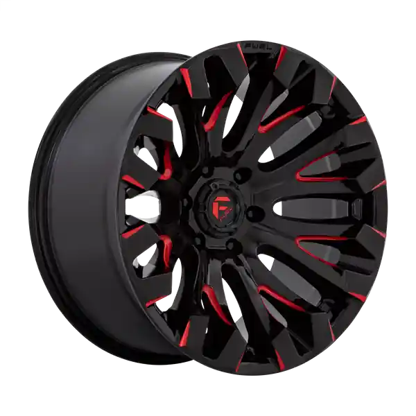 Populaire FUEL OFF-ROAD D829 QUAKE 20X10 5X139.7 -18 78.1 GLOSS BLACK MILLED RED TINT