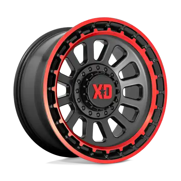 XD Wheels Xd856 Omega 20x10 8x170 -18 125.1 Satin Black Machined Lip With Red Tint Achat Immédiat