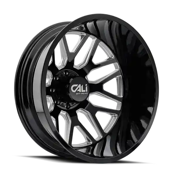 Cali Off-road Invader Dually 9115d 22x8.25 8x165.1 -192 121.3 Gloss Black Milled Offre Limitée