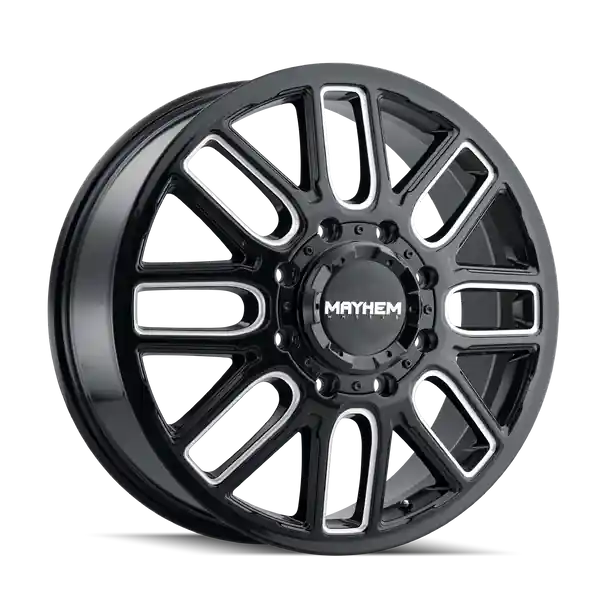 Prix Réduit Mayhem Cogent Dually 8107d 20x8.25 8x165.1 115 121.3 Gloss Black W / milled Spokes