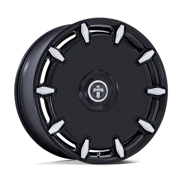 DUB 1PC Dc271 Cheef 24x9 5x115 / 5x120 15 74.1 Gloss Black Milled Gros Lot
