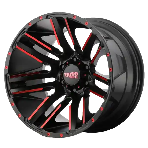 Expédition Rapide Moto Metal Mo978 Razor 20x10 5x139.7 -24 108 Satin Black Machined Red Tint