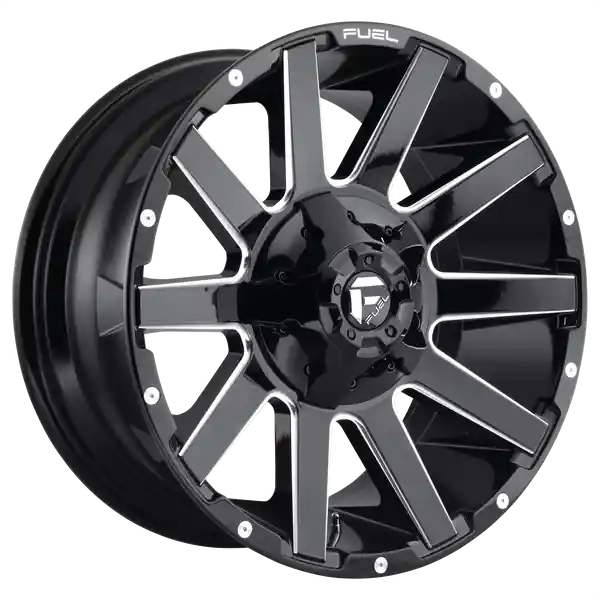 FUEL OFF-ROAD D615 CONTRA 20X9 5X139.7 / 5X150 20 110.1 GLOSS BLACK MILLED Seulement Aujourd’hui